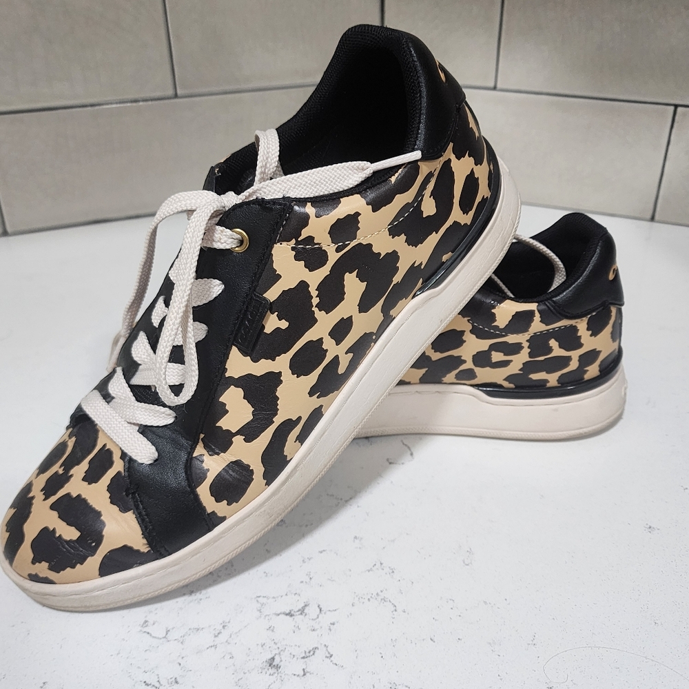 Coach CO337 Leopard Print Shoes Women’s Size 8.5B Retail Chic Animal Print